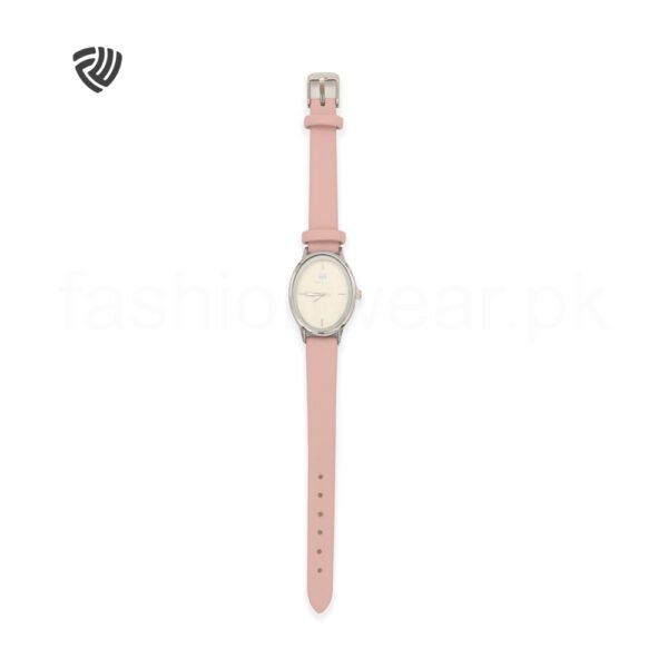 Pink True Worth Leather Strap Watch for Women - Image 4