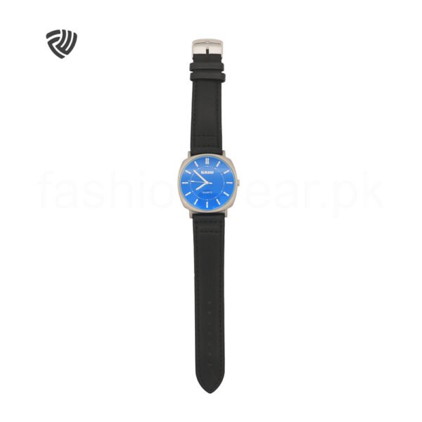 Black RADDO Leather Strap Minimalist Watch - Image 4