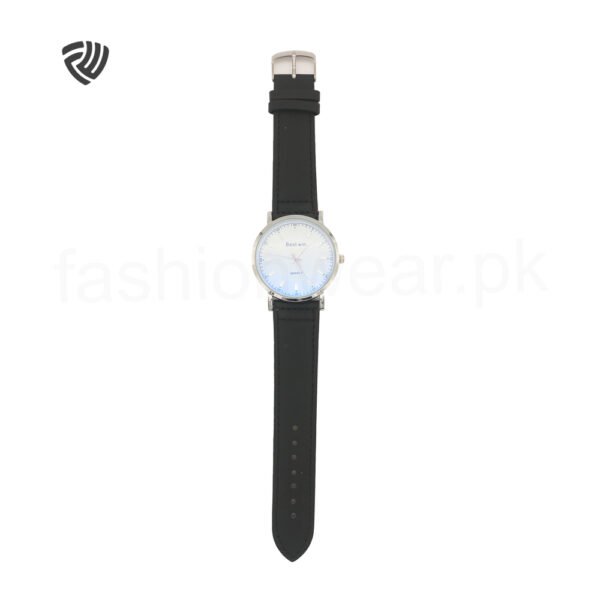 White dial Best Win Leather Strap Minimalist Watch - Image 4