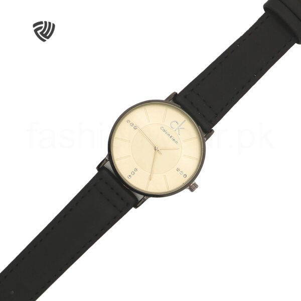 White Dial Calvin Leather Strap Watch - Image 3