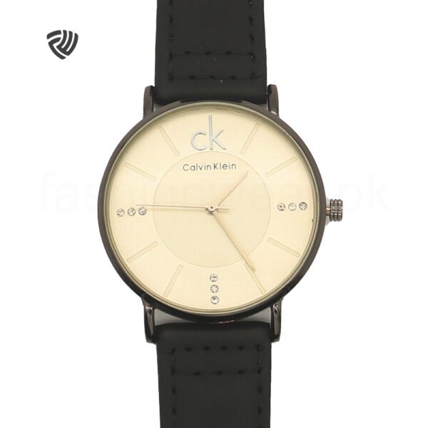 White Dial Calvin Leather Strap Watch - Image 2