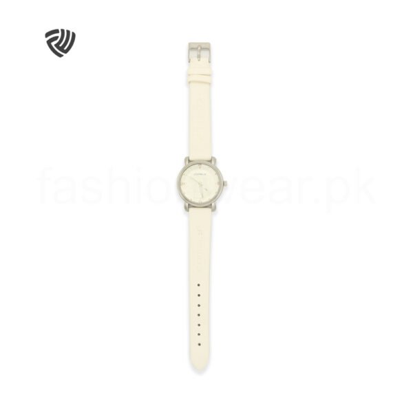 White Comely Leather Strap Watch for Women - Image 4