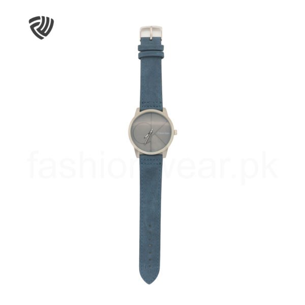 Blue Calvin Leather Strap Minimalist Watch (Unisex) - Image 4